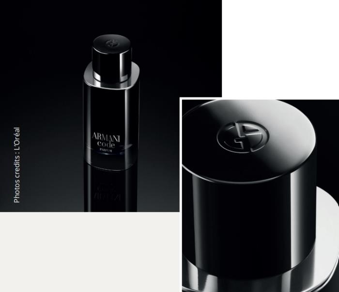 Sleek Aluminum Adds a Touch of Class to the Armani Code Fragrance Cap